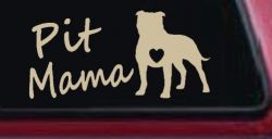 Pit Bull Mama Dog Love Heart Car or Truck Window Decal Sticker (Desert Sand)
