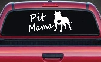 Pit Bull Mama Dog Love Heart Car or Truck Window Decal Sticker