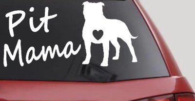 Pit Bull Mama Dog Love Heart Car or Truck Window Vinyl Decal Sticker