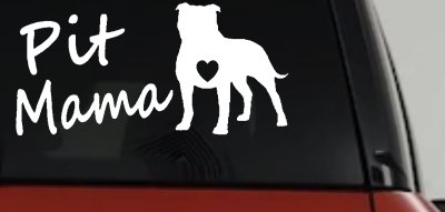 Pit Bull Mama Dog Love Heart Car or Truck Window Vinyl Decal Sticker