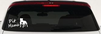Pit Bull Mama Dog Love Heart Car or Truck Window Decal Sticker (White)
