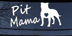 Pit Bull Mama Dog Love Heart Car or Truck Window Decal Sticker