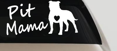 Pit Bull Mama Dog Love Heart Car or Truck Window Vinyl Decal Sticker