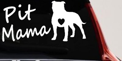 Pit Bull Mama Dog Love Heart Car or Truck Window Vinyl Decal Sticker