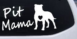 Pit Bull Mama Dog Love Heart Car or Truck Window Decal Sticker