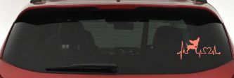 Chihuahua Love Heartbeat Monitor Car or Truck Window Decal Sticker (Coral)