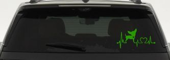 Chihuahua Love Heartbeat Monitor Car or Truck Window Vinyl Decal Sticker (Lime)