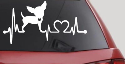 Chihuahua Love Heartbeat Monitor Car or Truck Window Vinyl Decal Sticker