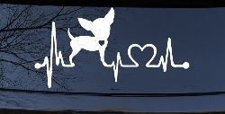 Chihuahua Love Heartbeat Monitor Car or Truck Window Decal Sticker