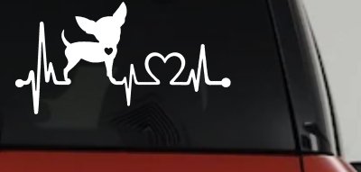 Chihuahua Love Heartbeat Monitor Car or Truck Window Vinyl Decal Sticker