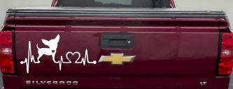 Chihuahua Love Heartbeat Monitor Car or Truck Window Decal Sticker (White)