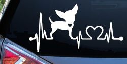 Chihuahua Love Heartbeat Monitor Car or Truck Window Decal Sticker