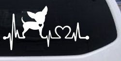 Chihuahua Love Heartbeat Monitor Car or Truck Window Decal Sticker