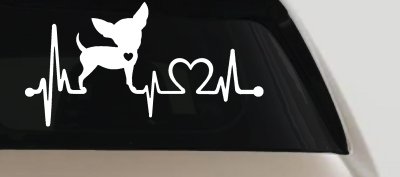 Chihuahua Love Heartbeat Monitor Car or Truck Window Vinyl Decal Sticker