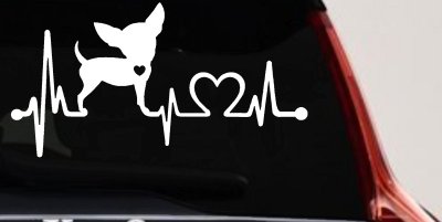 Chihuahua Love Heartbeat Monitor Car or Truck Window Vinyl Decal Sticker