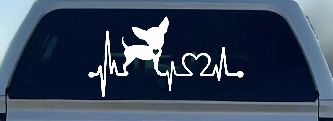 Chihuahua Love Heartbeat Monitor Car or Truck Window Decal Sticker