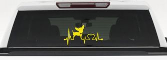 Chihuahua Love Heartbeat Monitor Car or Truck Window Decal Sticker (Yellow)