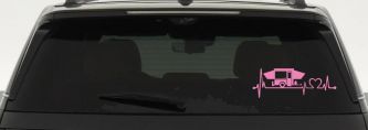 Pop Up Camper Travel Trailer Heartbeat Lifeline Car or Truck Window Vinyl Decal Sticker (Pink)