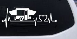 Pop Up Camper Travel Trailer Heartbeat Lifeline Car or Truck Window Decal Sticker
