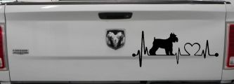 Schnauzer Heartbeat Lifeline Dog Car or Truck Window Decal Sticker (Black)
