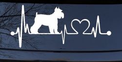 Schnauzer Heartbeat Lifeline Dog Car or Truck Window Decal Sticker