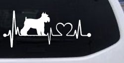 Schnauzer Heartbeat Lifeline Dog Car or Truck Window Decal Sticker