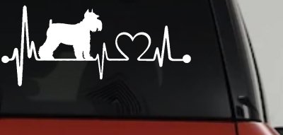 Schnauzer Heartbeat Lifeline Dog Car or Truck Window Vinyl Decal Sticker