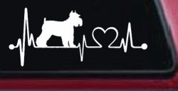 Schnauzer Heartbeat Lifeline Dog Car or Truck Window Decal Sticker