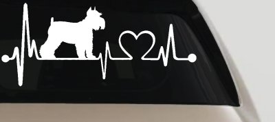 Schnauzer Heartbeat Lifeline Dog Car or Truck Window Vinyl Decal Sticker