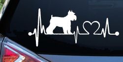 Schnauzer Heartbeat Lifeline Dog Car or Truck Window Decal Sticker