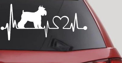 Schnauzer Heartbeat Lifeline Dog Car or Truck Window Vinyl Decal Sticker