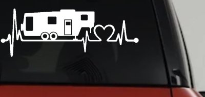 5th Fifth Wheel Camper Travel Trailer Heartbeat Lifeline Other Car or Truck Window Vinyl Decal Sticker