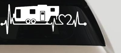 5th Fifth Wheel Camper Travel Trailer Heartbeat Lifeline Other Car or Truck Window Vinyl Decal Sticker
