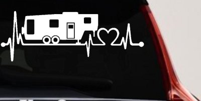 5th Fifth Wheel Camper Travel Trailer Heartbeat Lifeline Other Car or Truck Window Vinyl Decal Sticker