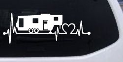 5th Fifth Wheel Camper Travel Trailer Heartbeat Lifeline Other Car or Truck Window Decal Sticker