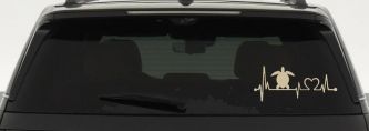 Sea Turtle Heartbeat Lifeline Car or Truck Window Vinyl Decal Sticker (Desert Sand)