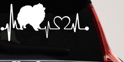 Pomeranian Dog Love Heartbeat Monitor Car or Truck Window Vinyl Decal Sticker