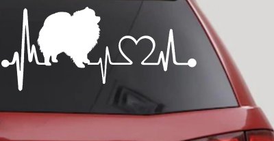Pomeranian Dog Love Heartbeat Monitor Car or Truck Window Vinyl Decal Sticker