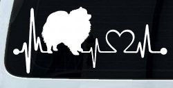 Pomeranian Dog Love Heartbeat Monitor Car or Truck Window Decal Sticker