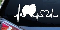 Pomeranian Dog Love Heartbeat Monitor Car or Truck Window Decal Sticker