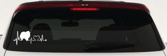 Pomeranian Dog Love Heartbeat Monitor Car or Truck Window Vinyl Decal Sticker (White)