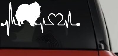 Pomeranian Dog Love Heartbeat Monitor Car or Truck Window Vinyl Decal Sticker
