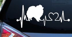 Pomeranian Dog Love Heartbeat Monitor Car or Truck Window Decal Sticker