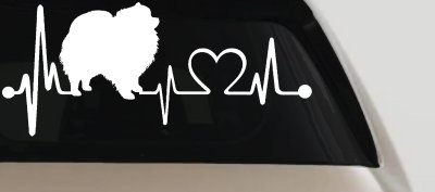 Pomeranian Dog Love Heartbeat Monitor Car or Truck Window Vinyl Decal Sticker