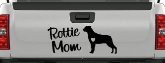 Rottie Mom Rottweiler Dog Car or Truck Window Decal Sticker (Black)