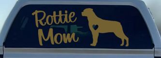 Rottie Mom Rottweiler Dog Car or Truck Window Decal Sticker (Gold)