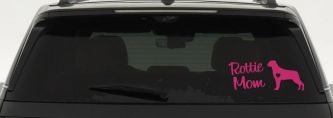 Rottie Mom Rottweiler Dog Car or Truck Window Decal Sticker (Hot Pink)