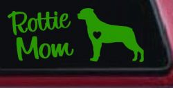 Rottie Mom Rottweiler Dog Car or Truck Window Decal Sticker (Lime)