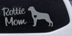 Rottie Mom Rottweiler Dog Car or Truck Window Decal Sticker (Telegrey)