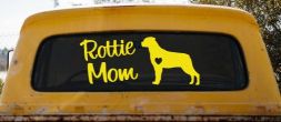 Rottie Mom Rottweiler Dog Car or Truck Window Decal Sticker (Yellow)